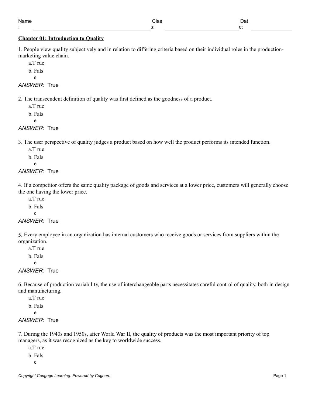 Preview page 3 of Test Bank for Managing for Quality and Performance Excellence 12th Edition By James Evans (All Chapters, 100% Original V