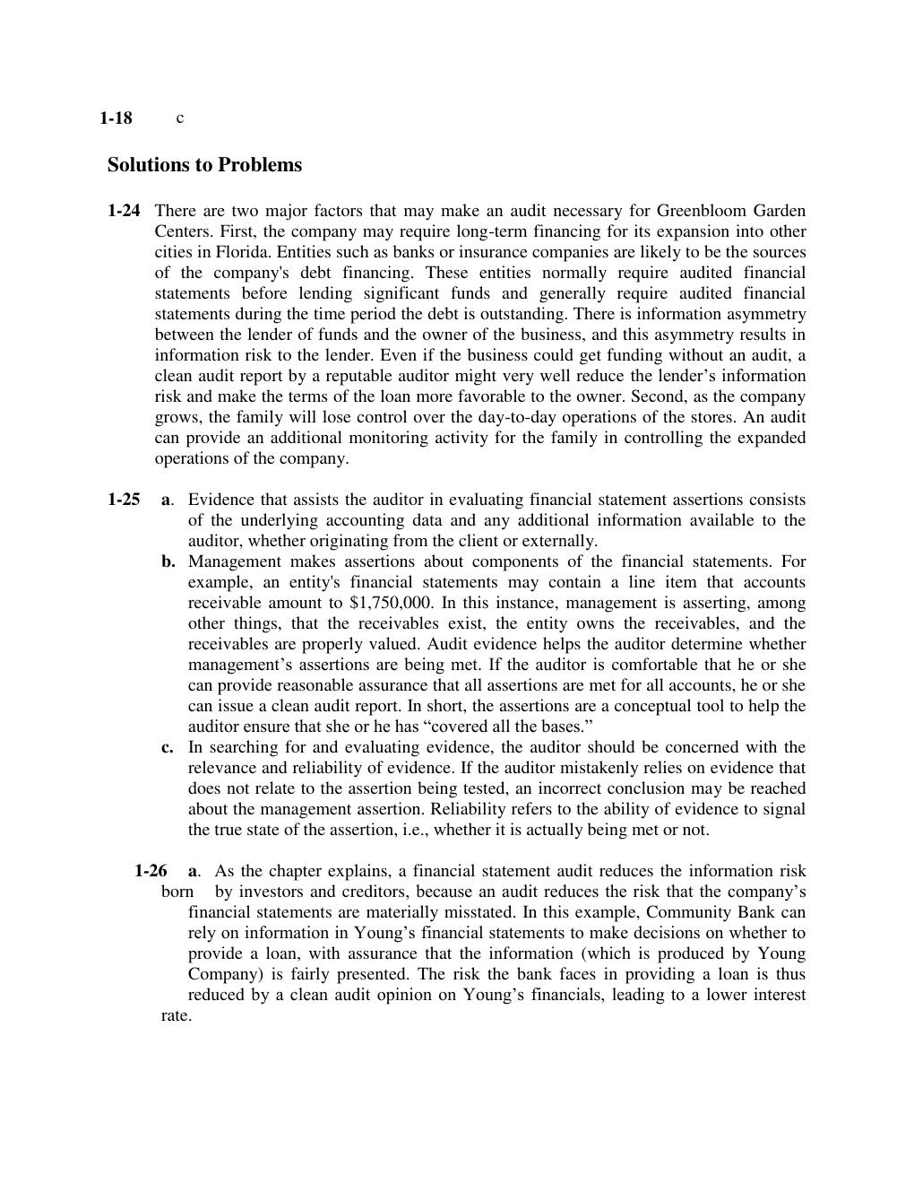 Preview page 4 of Solutions Manual For Auditing & Assurance Services A Systematic Approach 12th Edition by Messier |  All Chapter 1-21