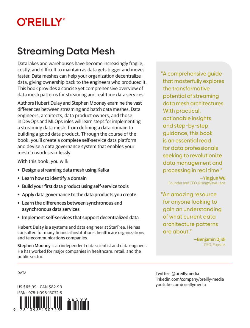 Preview page 2 of Streaming Data Mesh A Model for Optimizing Real-Time Data Services 1st Edition By Hubert Dulay, Stephen Mooney