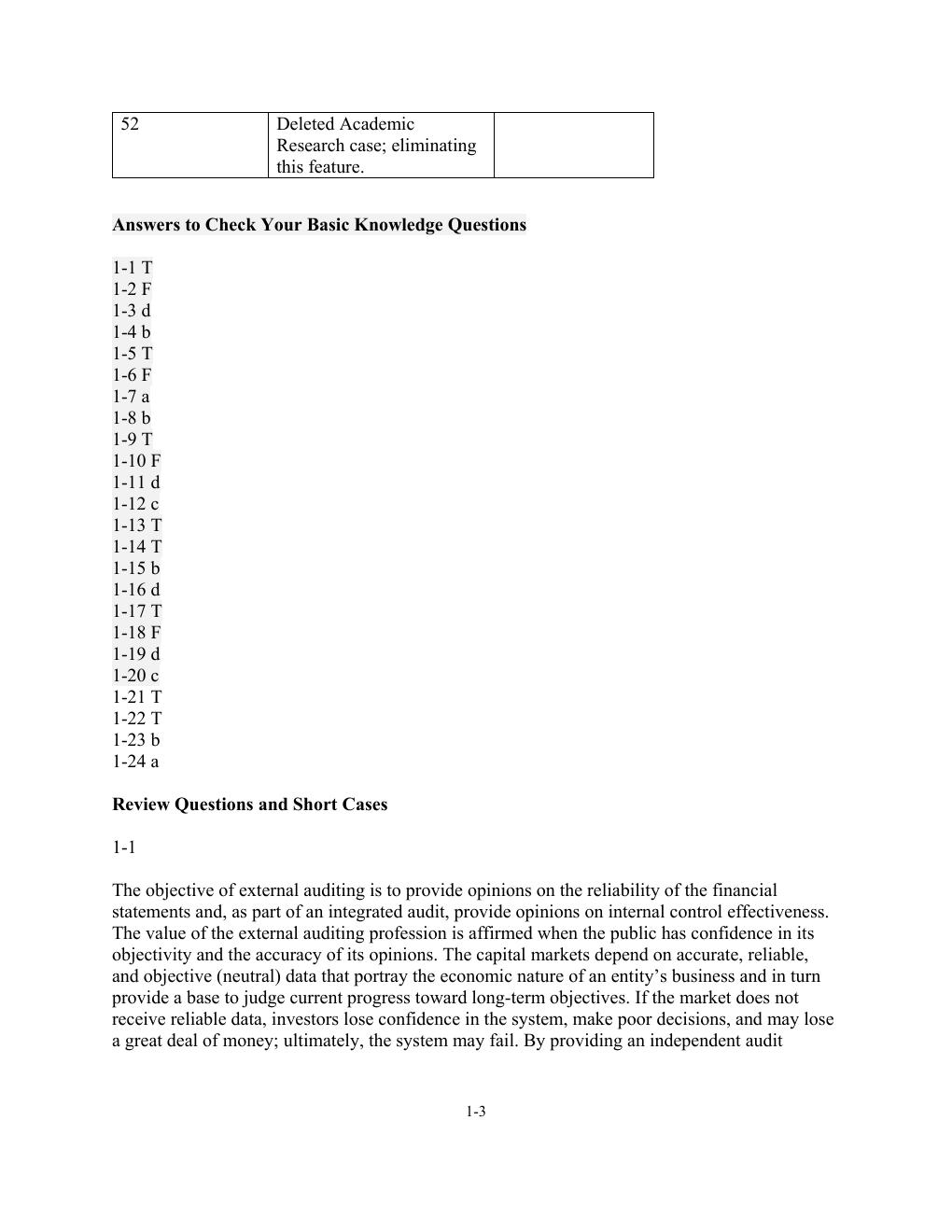 Preview page 3 of AUDITING: A RISK-BASED APPROACH 12e ||ZEHMS, GRAMLING, RITTENBERG|| Solutions for Chapter 1 Solutions Manual Reconciliat