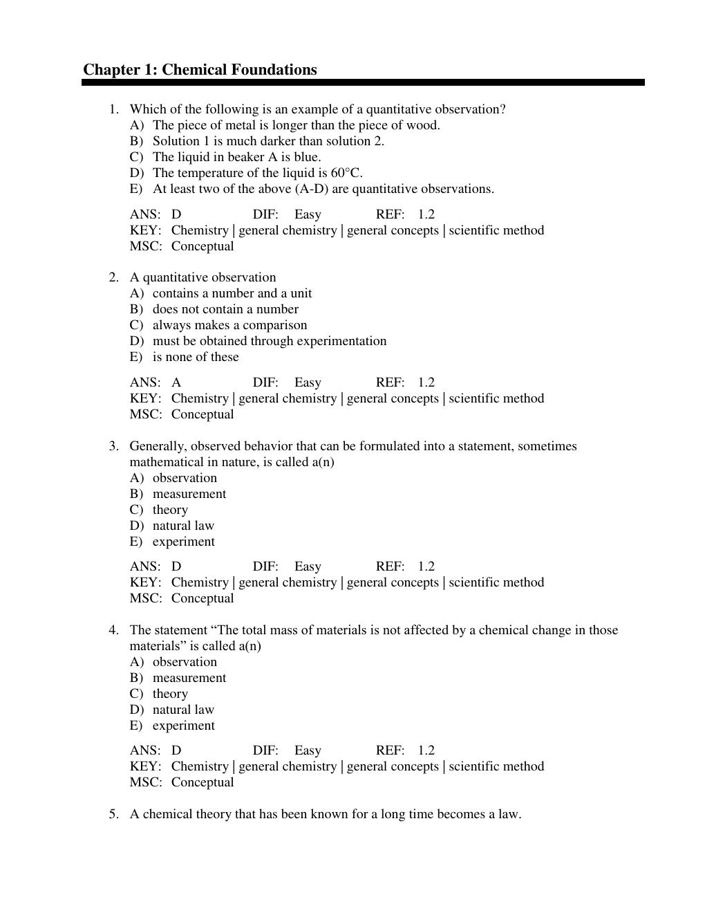Preview page 3 of Test Bank for Chemistry 9th Edition by Steven S. Zumdahl, Susan A. Zumdahl