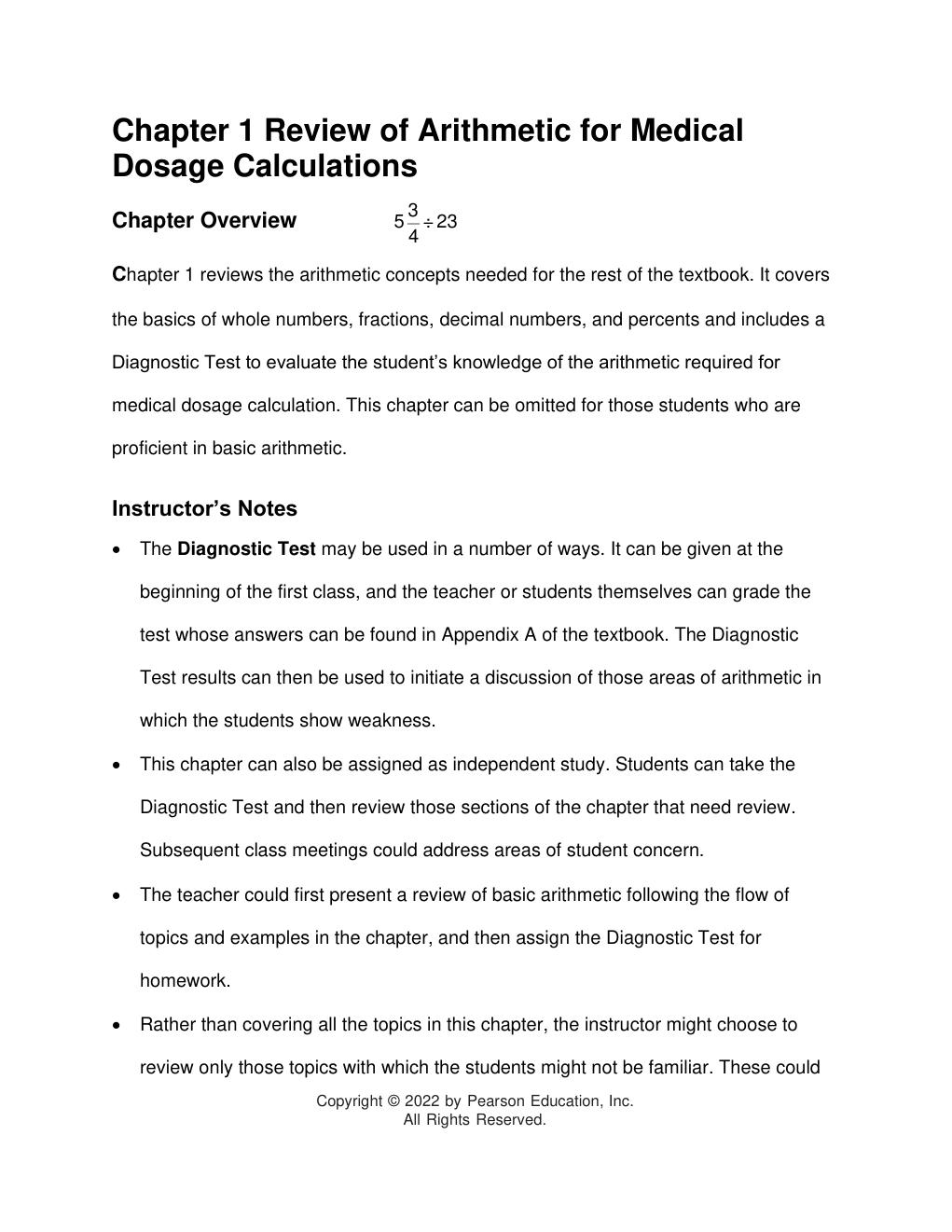 Preview page 2 of Solutions Manual for Medical Dosage Calculations A Dimensional Analysis Approach, Updated Edition, 11th Edition By June