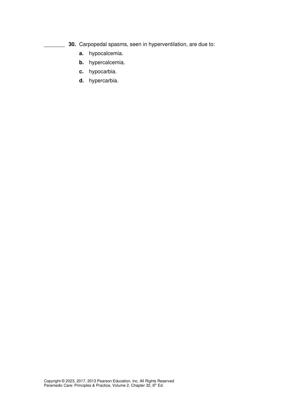Preview page 9 of Instructor Manual for Paramedic Care Principles and Practice (Volume 2) 6th Edition Bryan E. Bledsoe