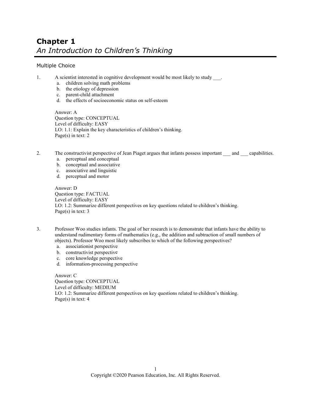 Preview page 4 of Test Bank for The Children's Thinking 5th Edition By Robert Siegler