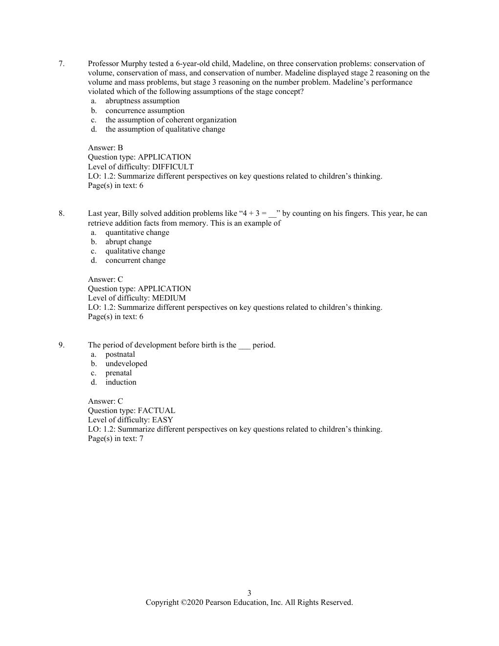 Preview page 6 of Test Bank for The Children's Thinking 5th Edition By Robert Siegler