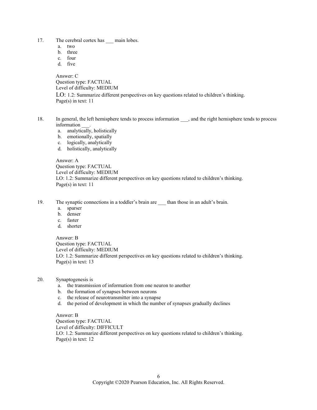 Preview page 9 of Test Bank for The Children's Thinking 5th Edition By Robert Siegler