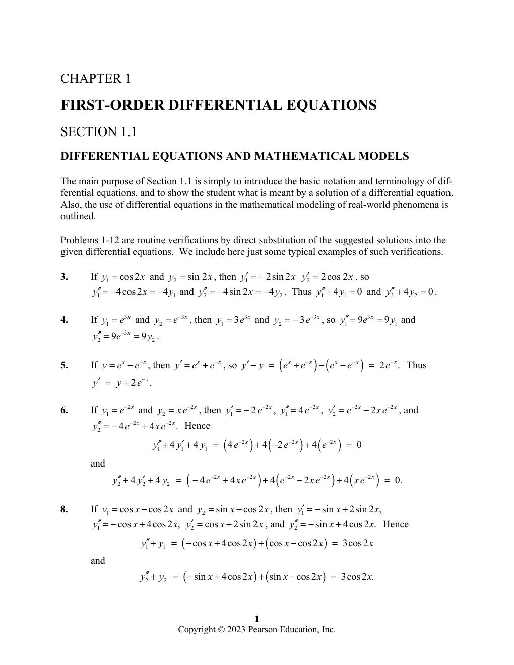 Preview page 6 of Solutions Manual For Differential Equations and Boundary Value Problems Computing and Modeling