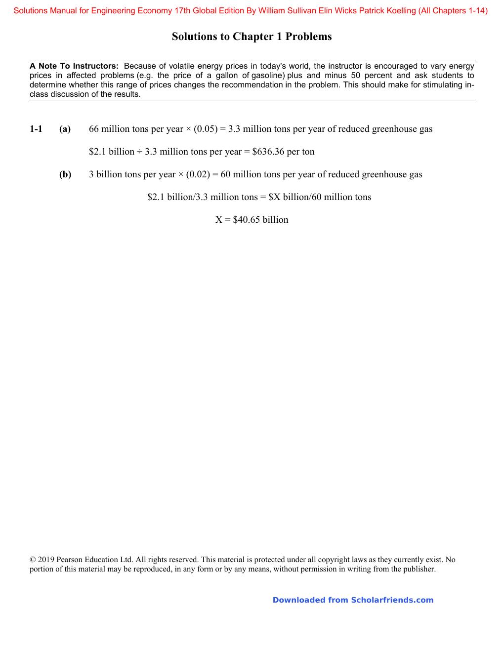 Preview page 2 of Solutions Manual For Engineering Economy 17th Global Edition By William Sullivan Elin Wicks Patrick Koelling