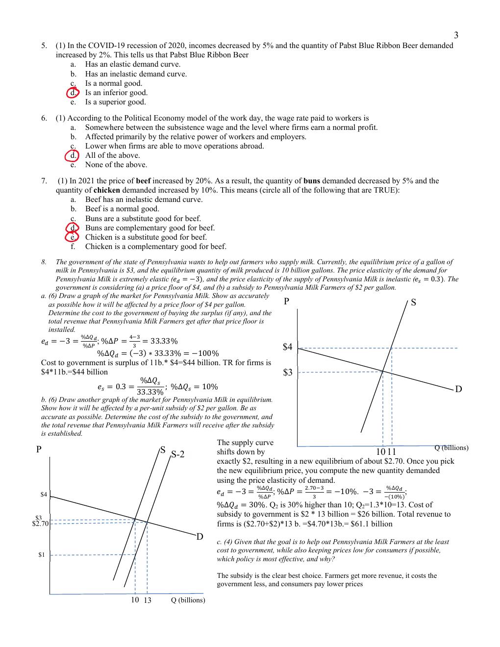 Preview page 3 of SAMPLE EXAM Q&A Based on Microeconomic Principles and Problems A Pluralist Introduction 2nd Edition By Geoffrey Schneide