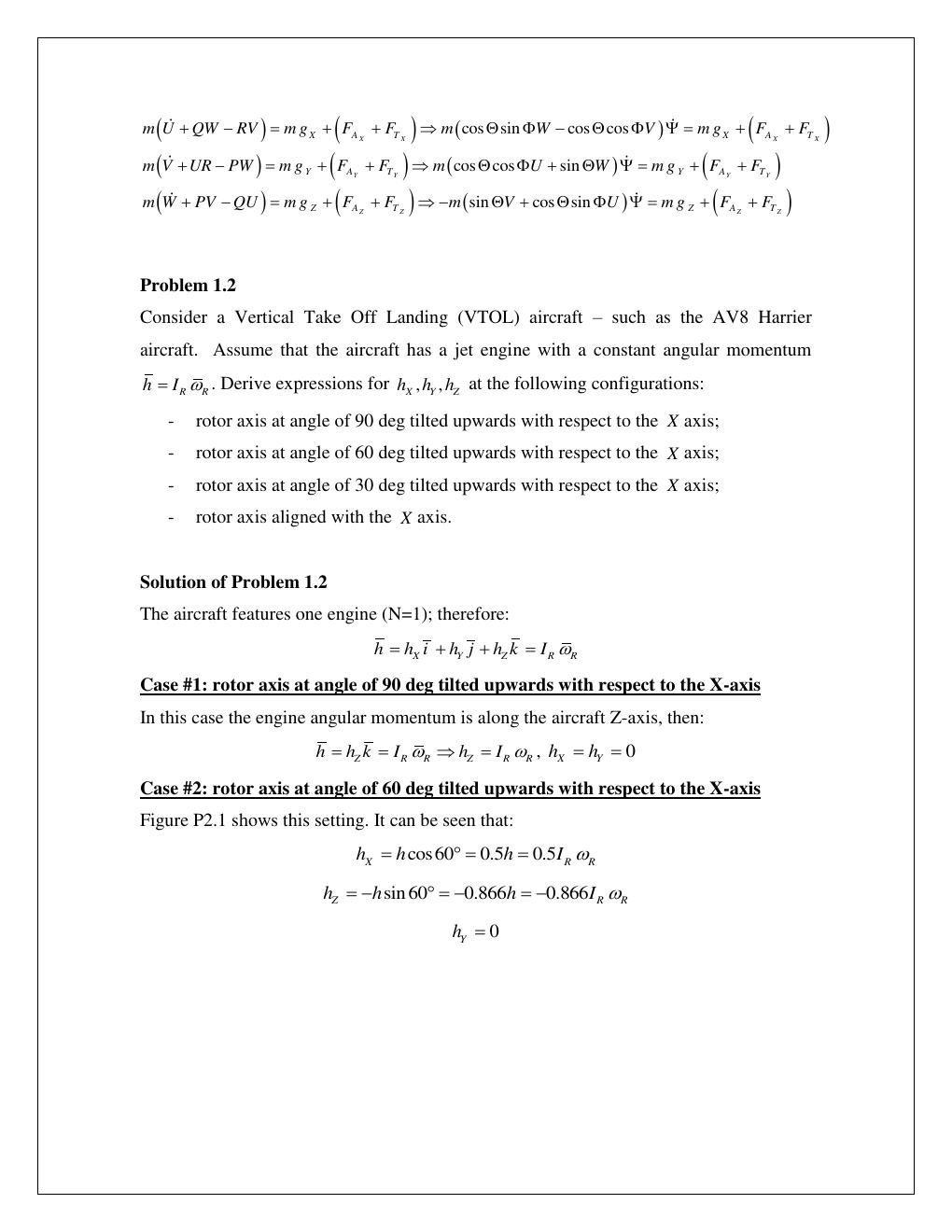 Preview page 6 of Solutions Manual for Aircraft Dynamics From Modeling to Simulation 1st Edition By Marcello Napolitano