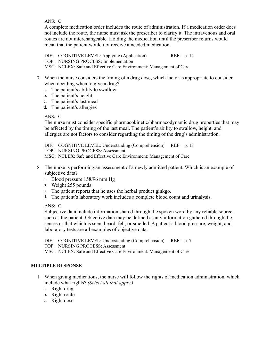 Preview page 3 of Test Bank for Pharmacology and the Nursing Process 7th Edition by Linda Lane Lilley, Shelly Rainforth Collins
