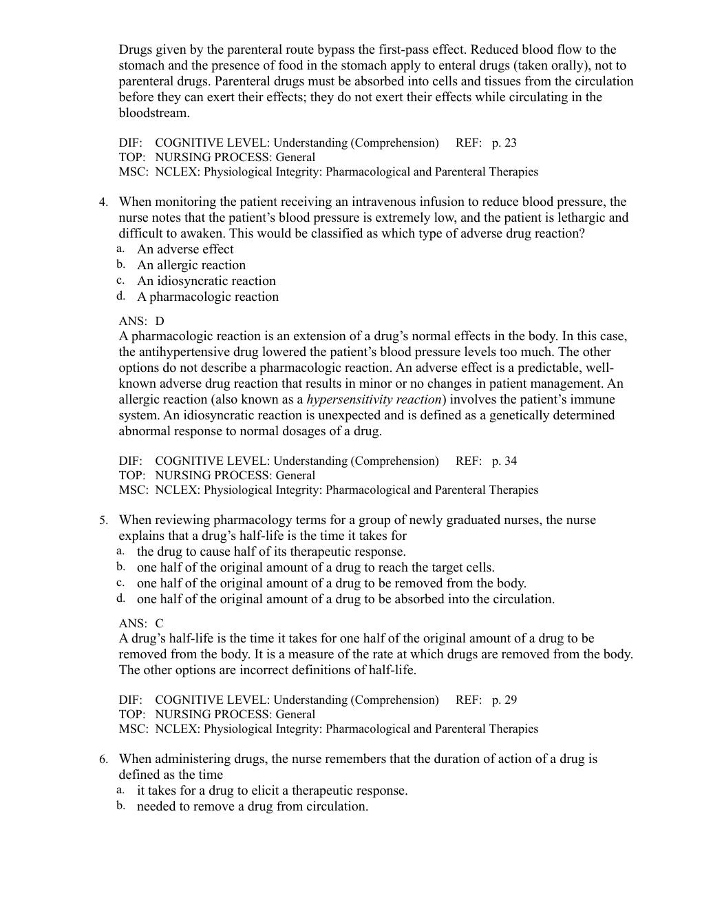 Preview page 6 of Test Bank for Pharmacology and the Nursing Process 7th Edition by Linda Lane Lilley, Shelly Rainforth Collins