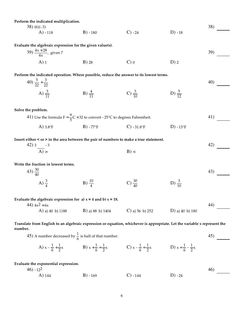 Preview page 8 of Test Bank For Introductory Algebra for College Students 8th Edition By Robert Blitzer