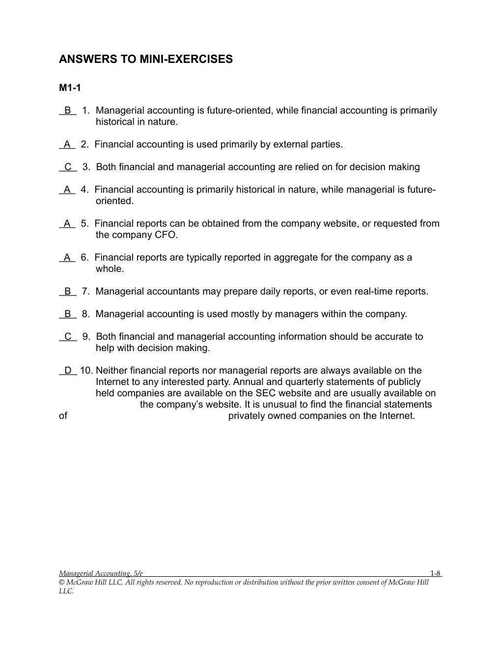 Preview page 10 of Solutions Manual For Managerial Accounting 5th Edition By Stacey Whitecotton, Robert Libby, Fred Phillips
