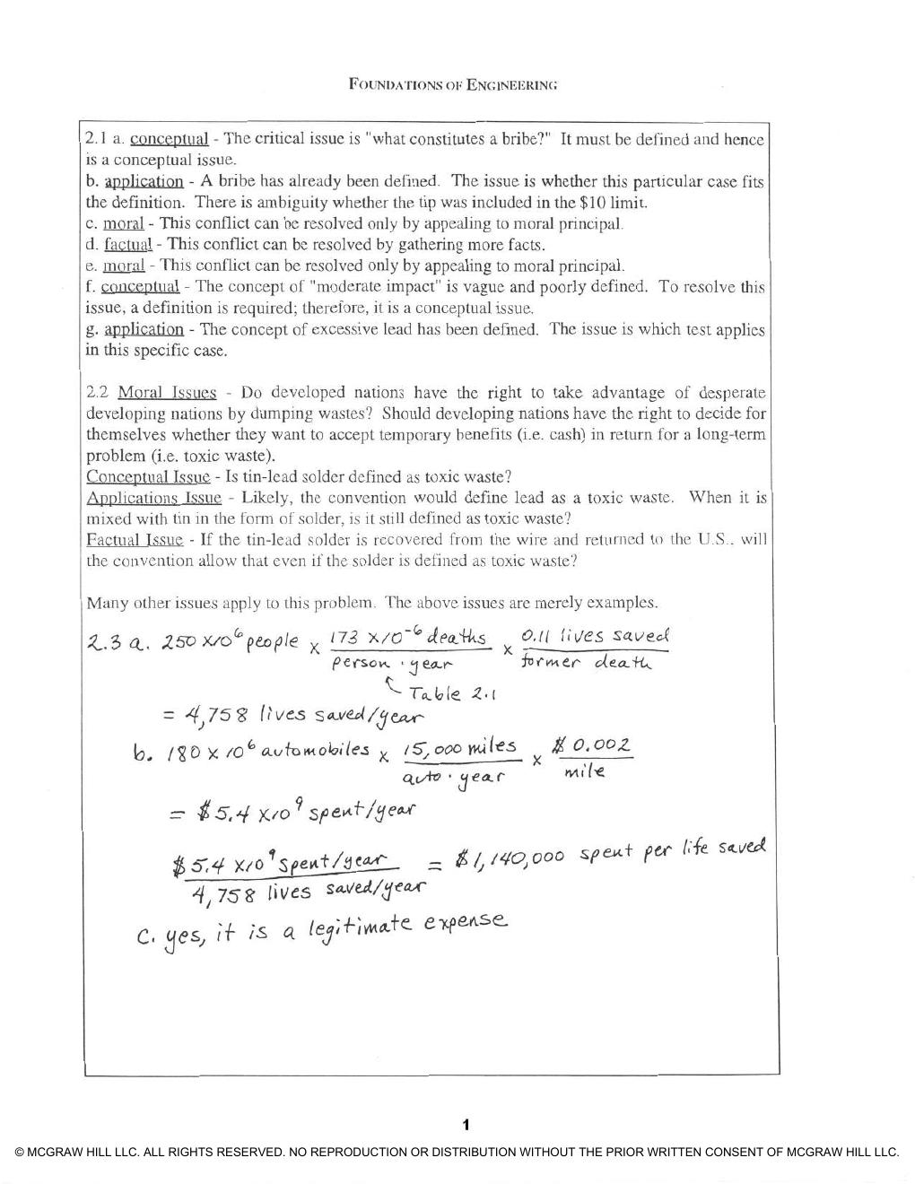 Preview page 3 of Solutions Manual For Foundations of Engineering 3e Mark Holtzapple, Reece