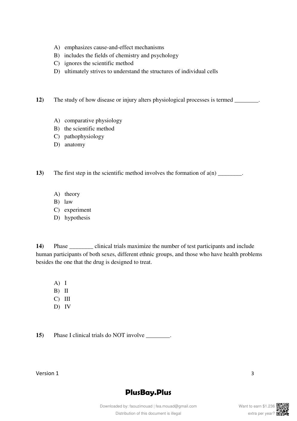 Preview page 3 of Test Bank for Human Physiology 16th Edition by Stuart Fox | All Chapters 1-20