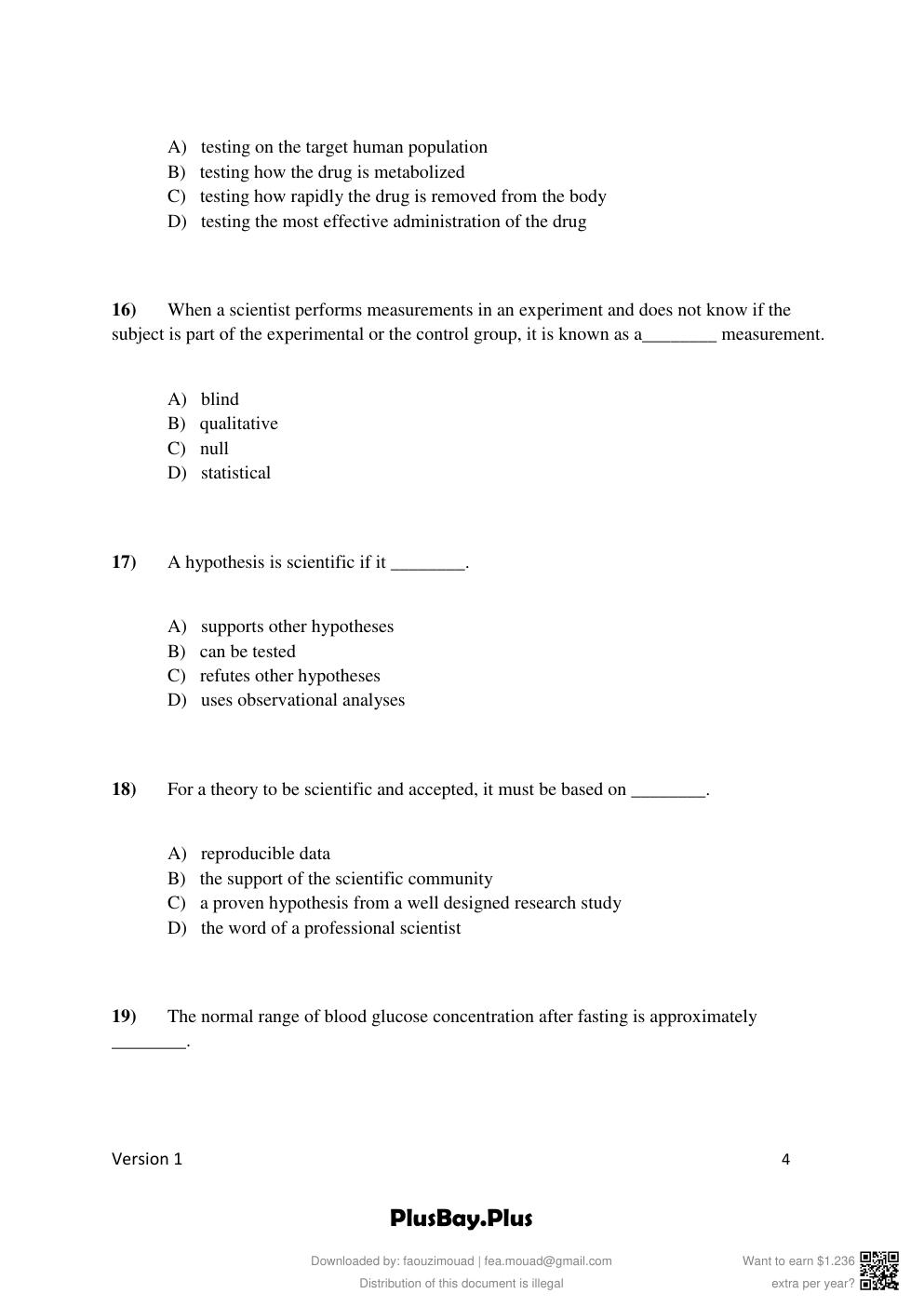 Preview page 4 of Test Bank for Human Physiology 16th Edition by Stuart Fox | All Chapters 1-20