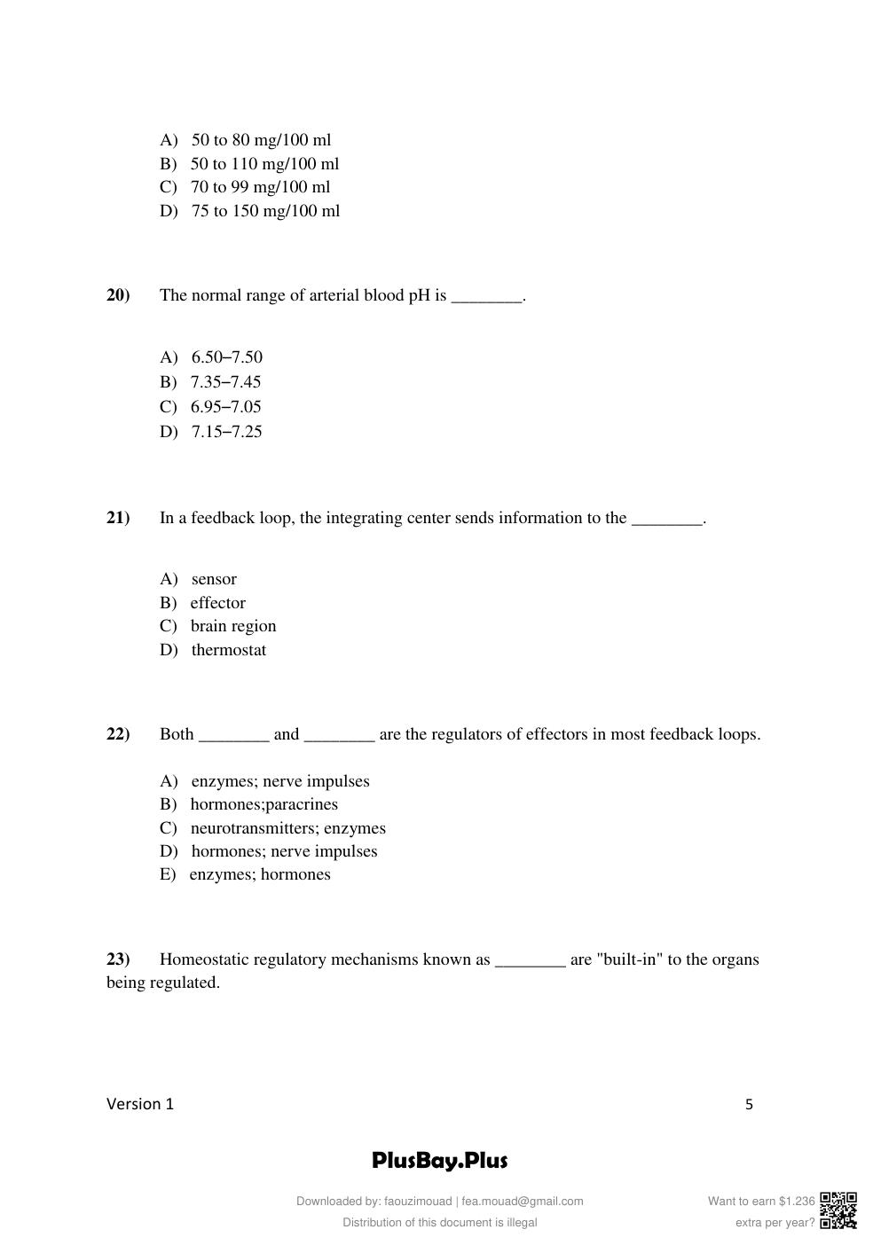 Preview page 5 of Test Bank for Human Physiology 16th Edition by Stuart Fox | All Chapters 1-20