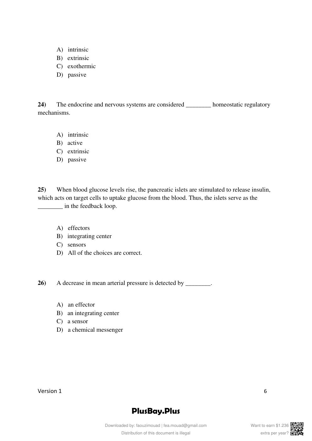 Preview page 6 of Test Bank for Human Physiology 16th Edition by Stuart Fox | All Chapters 1-20