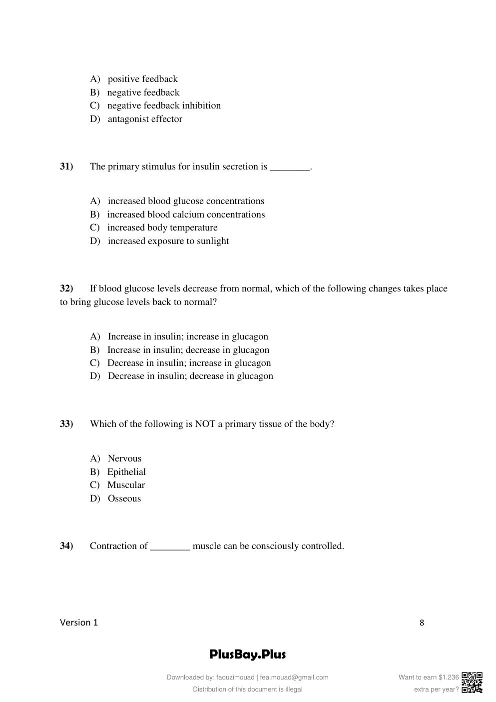 Preview page 8 of Test Bank for Human Physiology 16th Edition by Stuart Fox | All Chapters 1-20