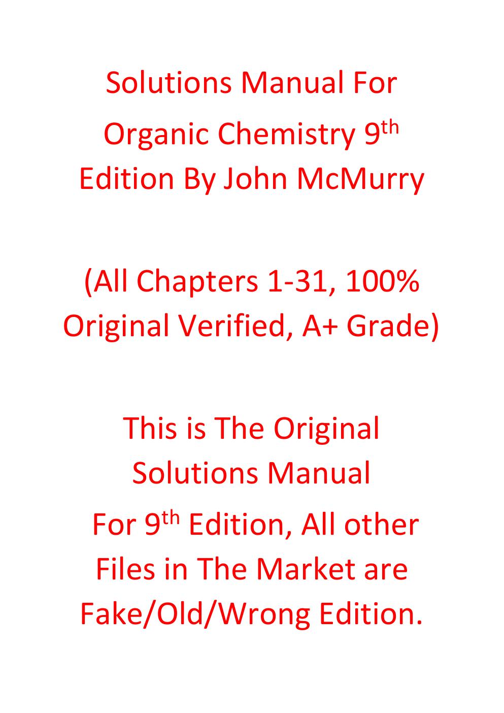 Preview page 2 of Solutions Manual For Organic Chemistry 9th Edition By John McMurry