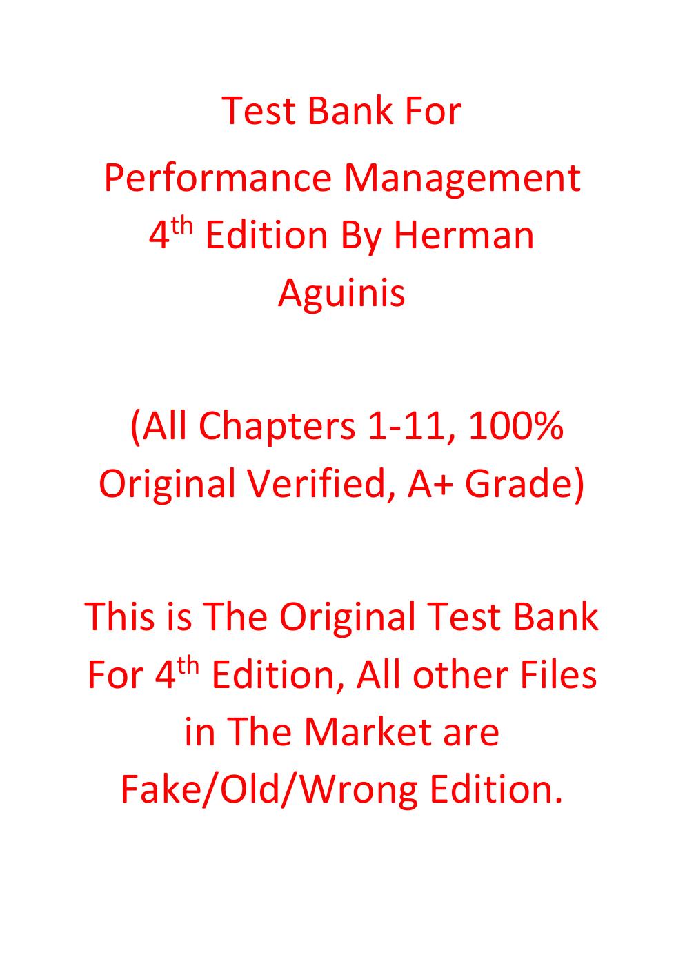 Preview page 2 of Test Bank For Performance Management 4th Edition By Herman Aguinis