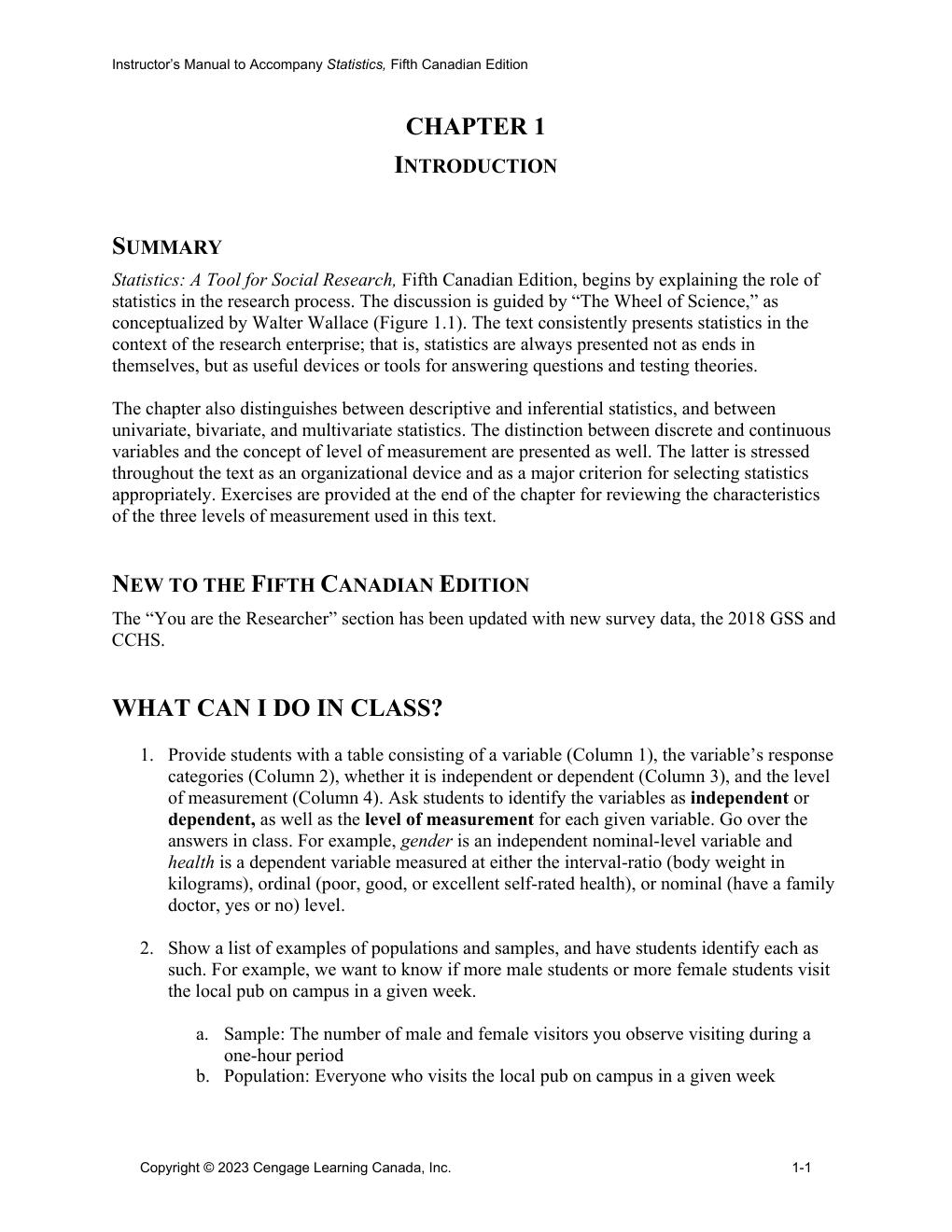 Preview page 3 of Solutions Manual For Statistics A Tool for Social Research and Data Analysis 5th Canadian Edition By Joseph Healey, Chri