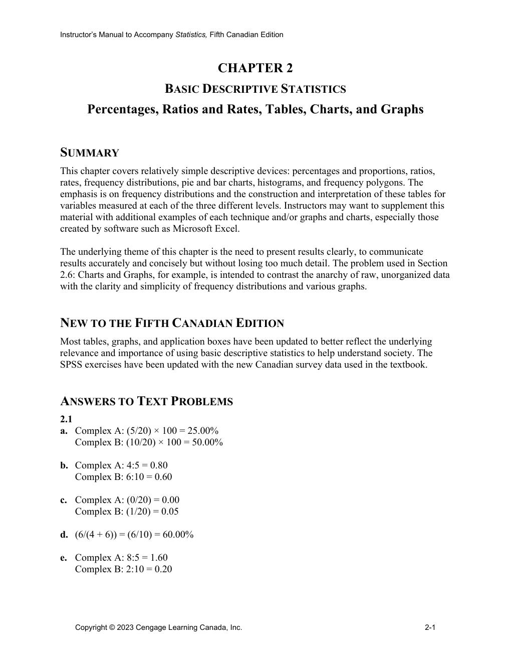 Preview page 5 of Solutions Manual For Statistics A Tool for Social Research and Data Analysis 5th Canadian Edition By Joseph Healey, Chri