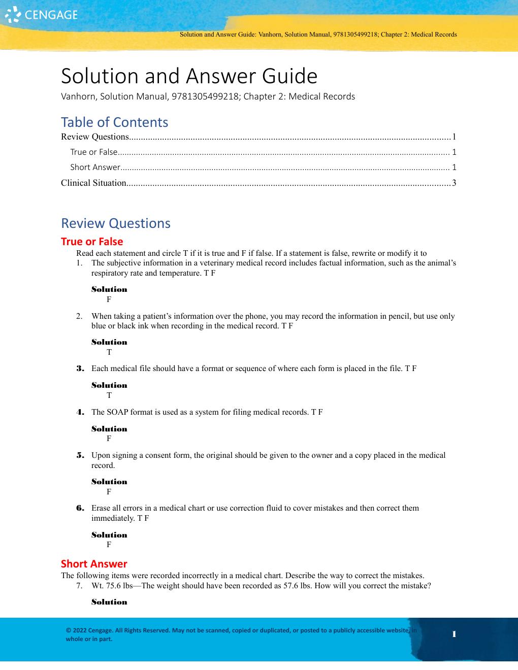 Preview page 8 of Solutions Manual For Veterinary Assisting Fundamentals and Applications 2nd Edition By Beth Vanhorn