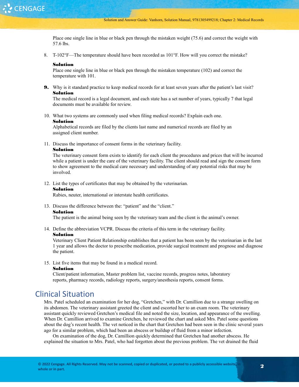 Preview page 9 of Solutions Manual For Veterinary Assisting Fundamentals and Applications 2nd Edition By Beth Vanhorn