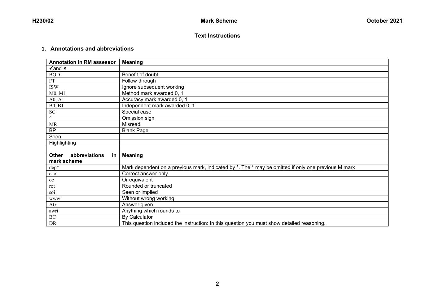 Preview page 3 of OCR GCE  Mathematics A  H230/02: Pure Mathematics and Mechanics