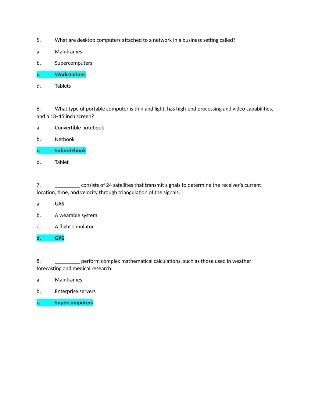 Preview page 2 of ITSC 1301 Introduction to Computers Exam Answer Sheet | Contains Highly Tested Q&A
