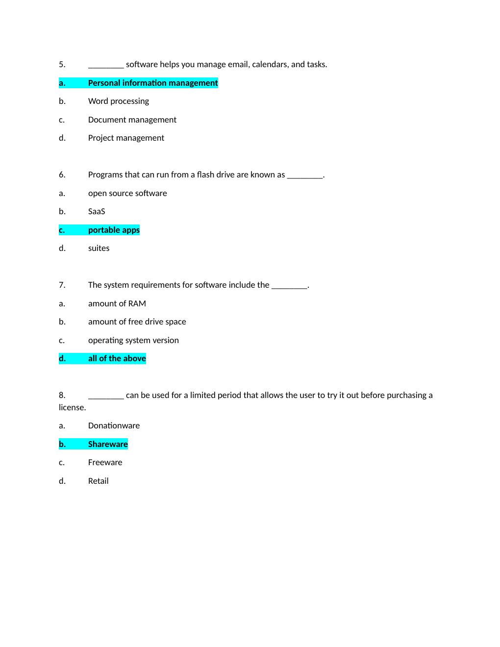 Preview page 7 of ITSC 1301 Introduction to Computers Exam Answer Sheet | Contains Highly Tested Q&A