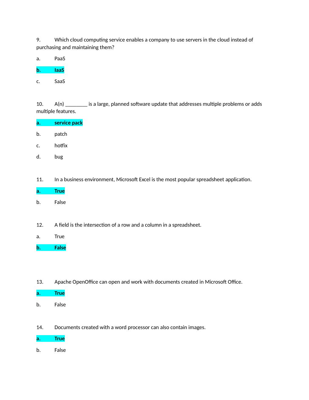 Preview page 8 of ITSC 1301 Introduction to Computers Exam Answer Sheet | Contains Highly Tested Q&A
