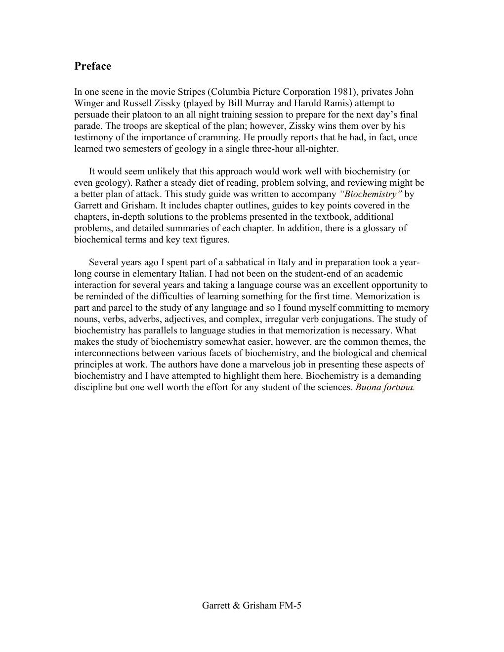 Preview page 7 of Instructor’s Manual for Biochemistry, 7th Edition by Reginald H. Garrett and Charles M