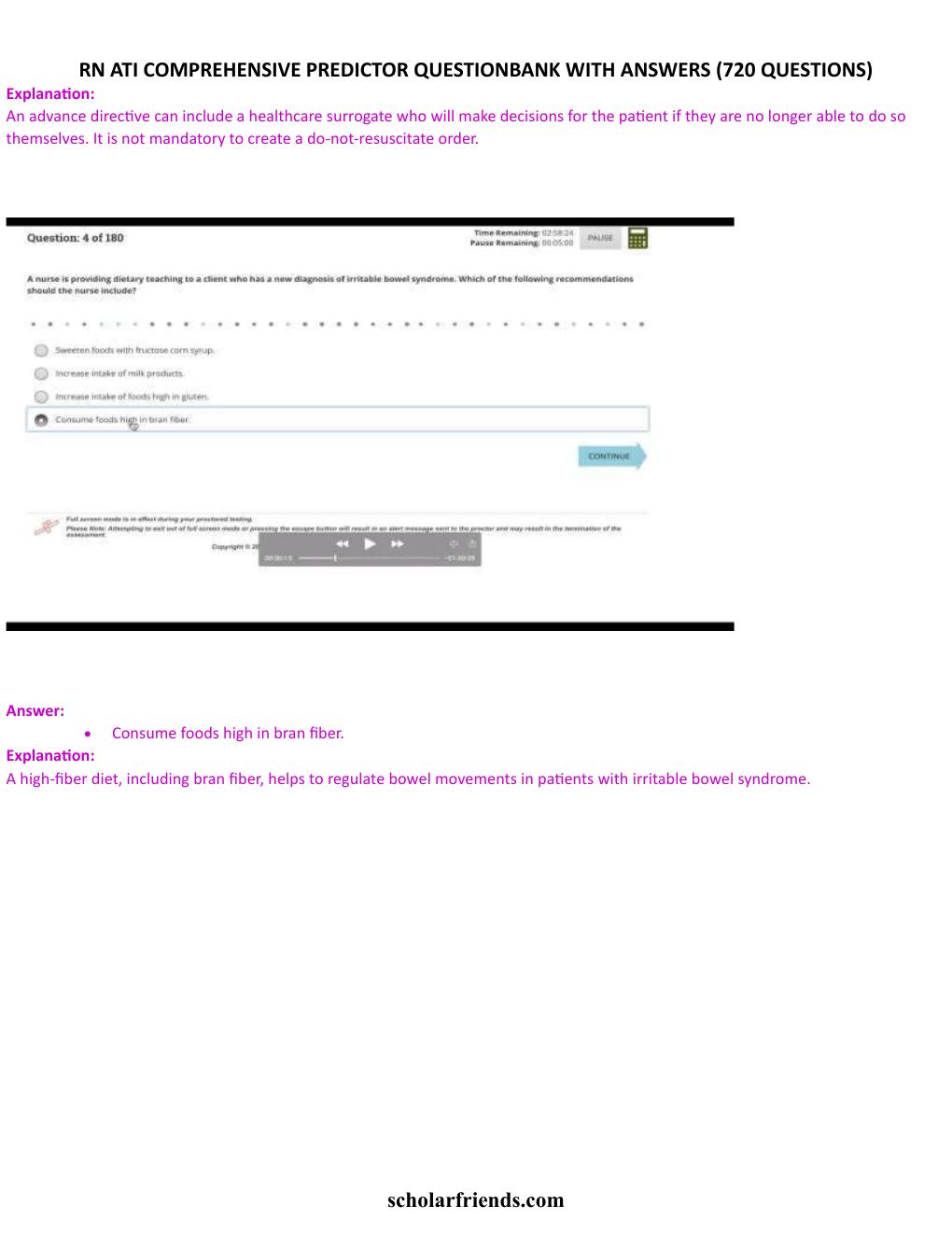 Preview page 3 of ATI RN Comprehensive Predictor Question Bank Cotains Highly Tested 720 Q&As