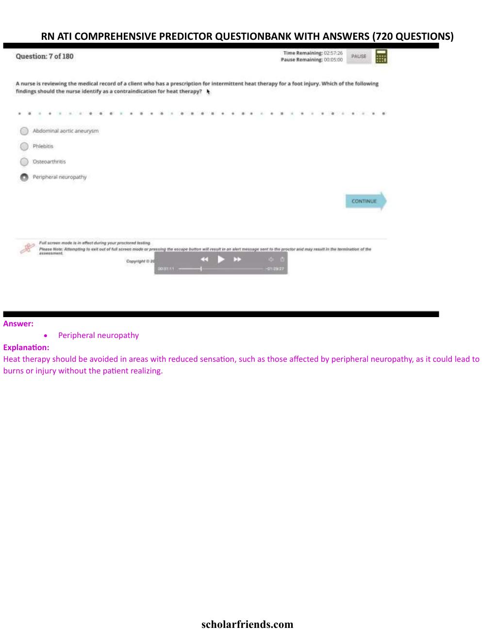 Preview page 6 of ATI RN Comprehensive Predictor Question Bank Cotains Highly Tested 720 Q&As