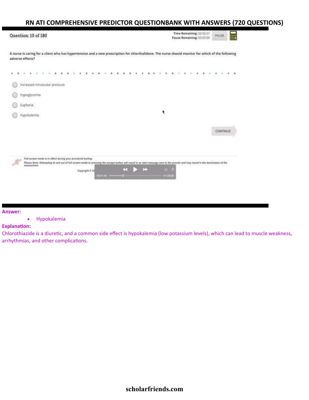 Preview page 8 of ATI RN Comprehensive Predictor Question Bank Cotains Highly Tested 720 Q&As