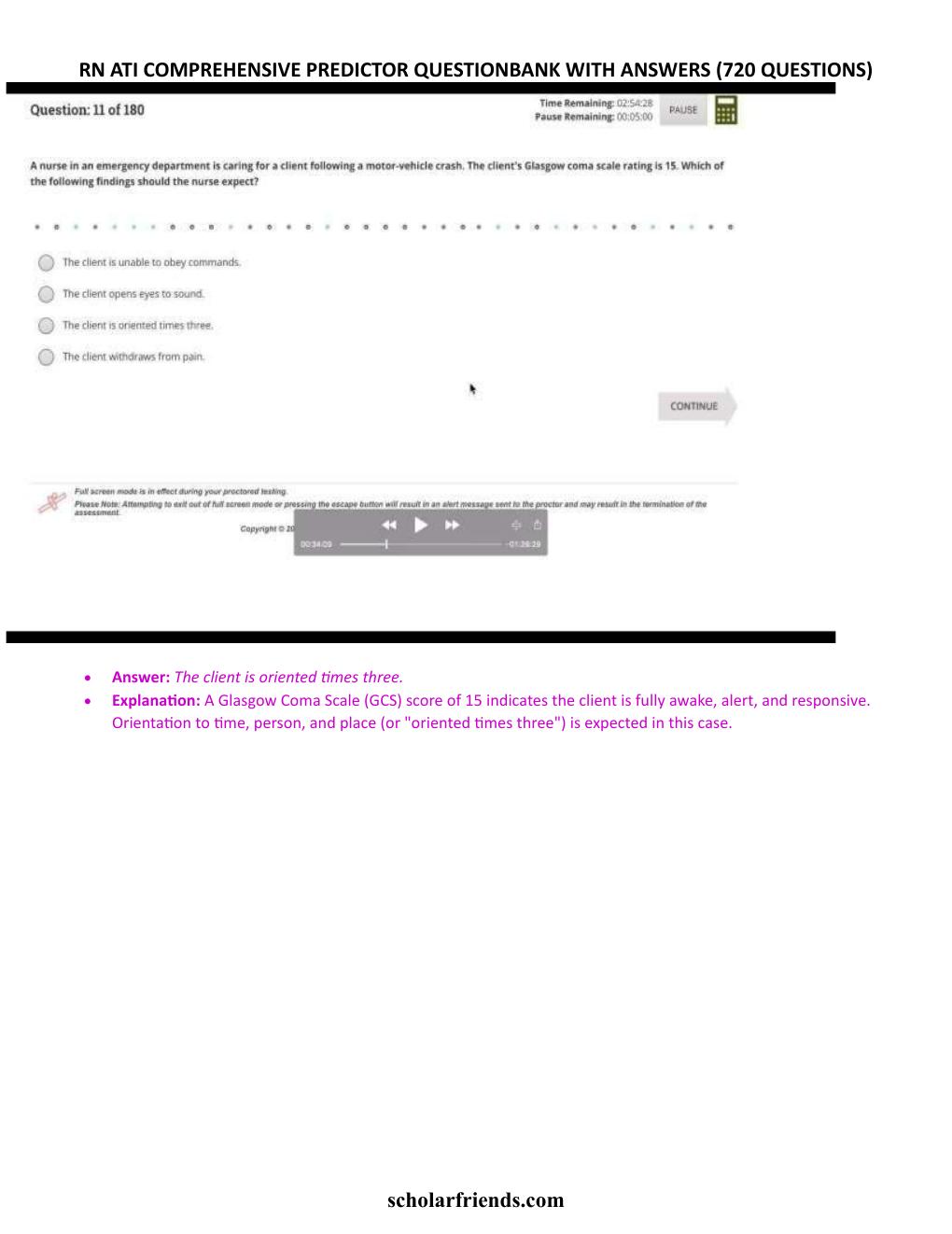 Preview page 9 of ATI RN Comprehensive Predictor Question Bank Cotains Highly Tested 720 Q&As