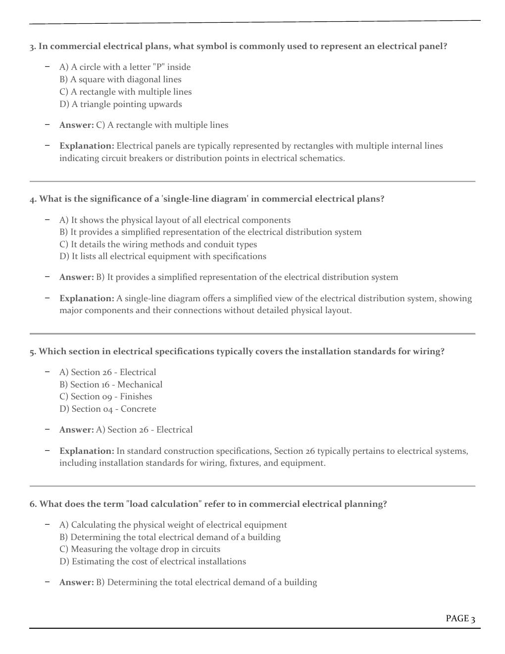 Preview page 4 of Test Bank for Electrical Wiring Commercial, 18th Edition by Phil Simmons, Ray Mullin, Mark Ode