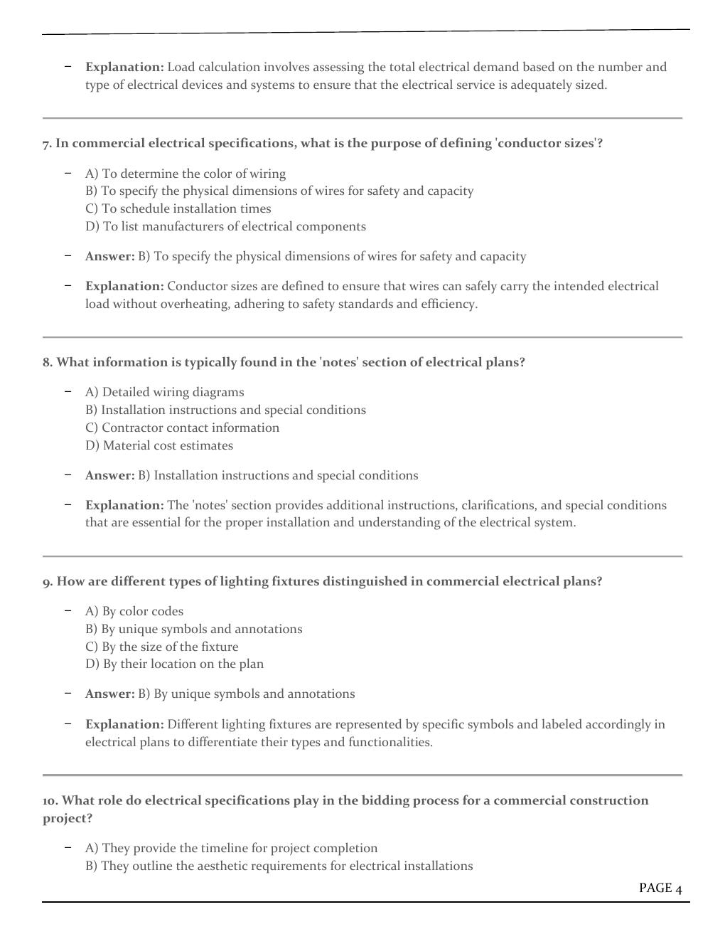 Preview page 5 of Test Bank for Electrical Wiring Commercial, 18th Edition by Phil Simmons, Ray Mullin, Mark Ode