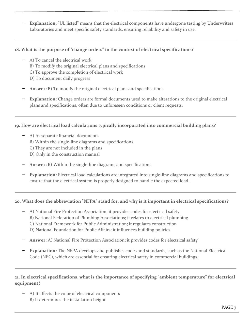 Preview page 8 of Test Bank for Electrical Wiring Commercial, 18th Edition by Phil Simmons, Ray Mullin, Mark Ode