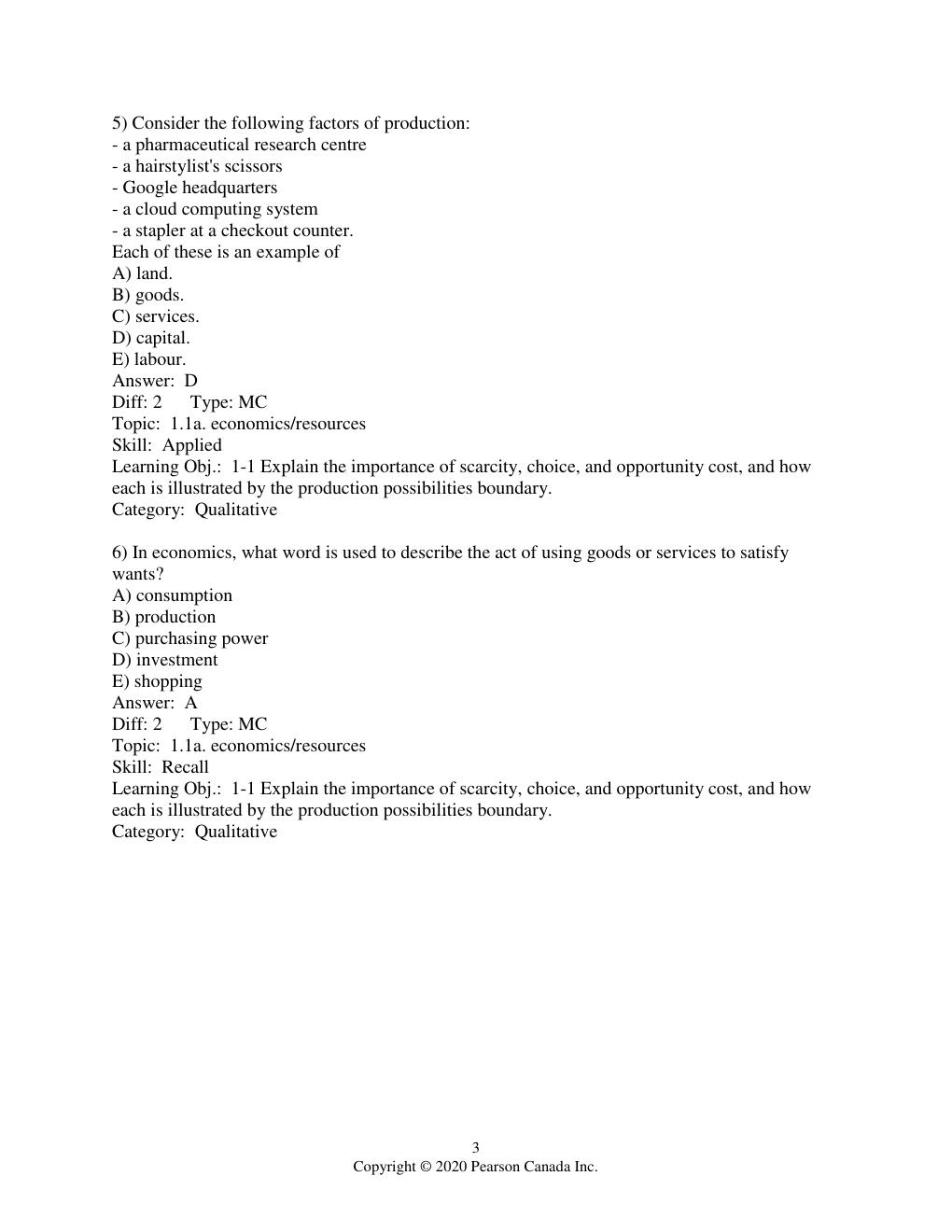 Preview page 4 of TEST  BANK for Macroeconomics 16th Canadian Edition by Christopher T.S. Ragan
