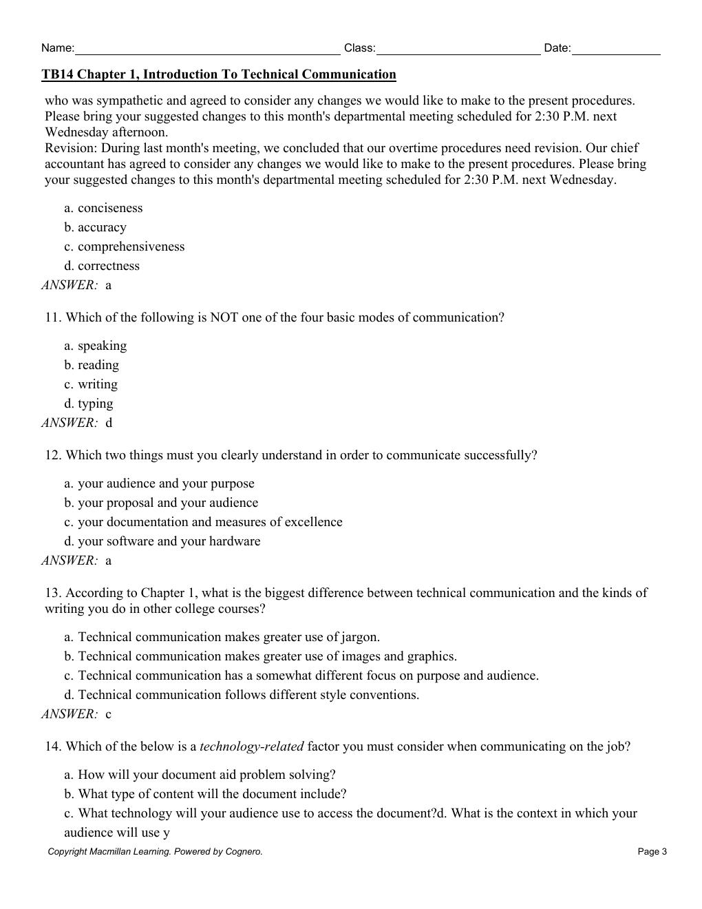 Preview page 5 of Test Bank for Technical Communication 14th Edition By Mike Markel, Stuart Selber