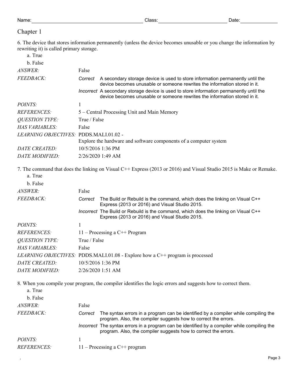 Preview page 5 of Test Bank For C++ Programming From Problem Analysis to Program Design 8th Edition By D.S. Malik