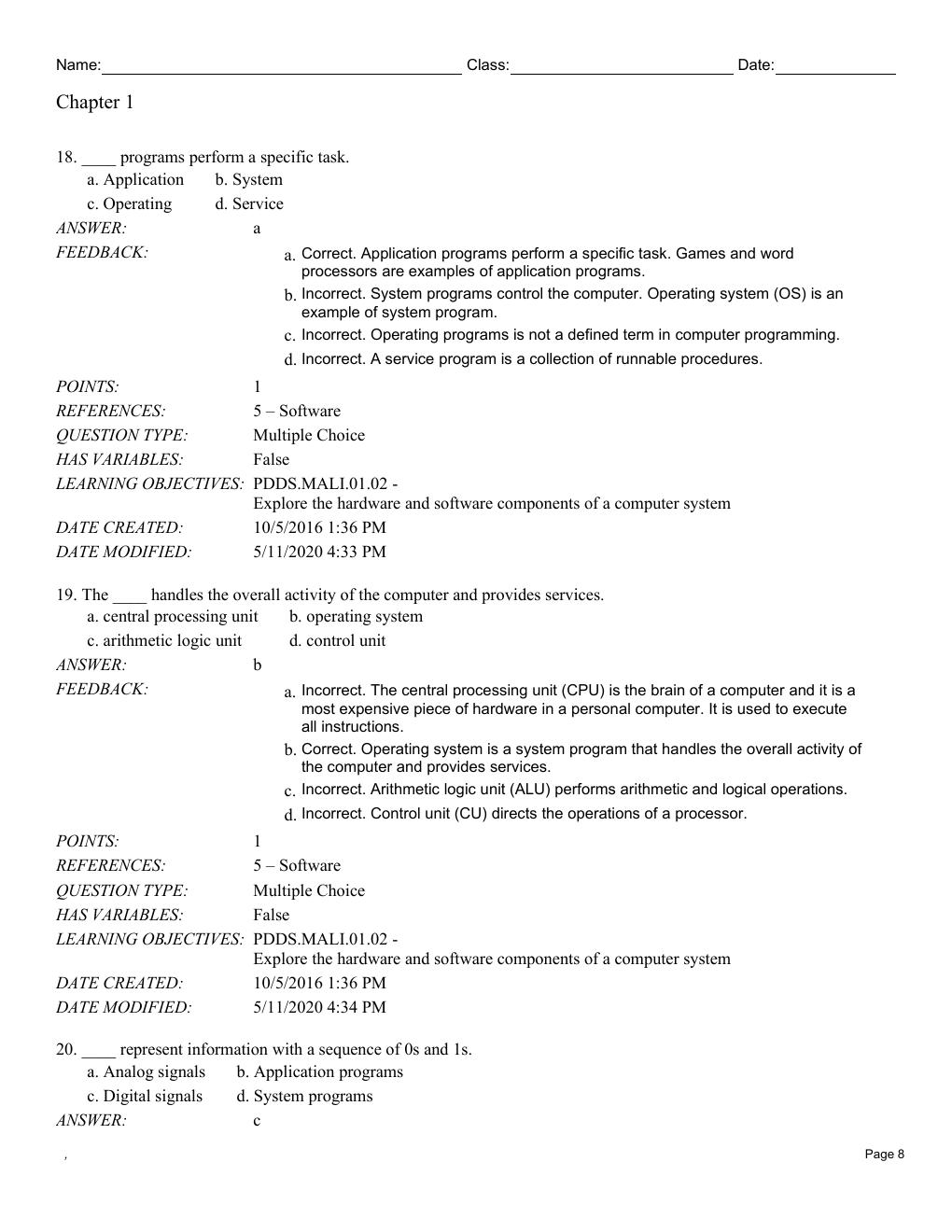 Preview page 10 of Test Bank For C++ Programming From Problem Analysis to Program Design 8th Edition By D.S. Malik