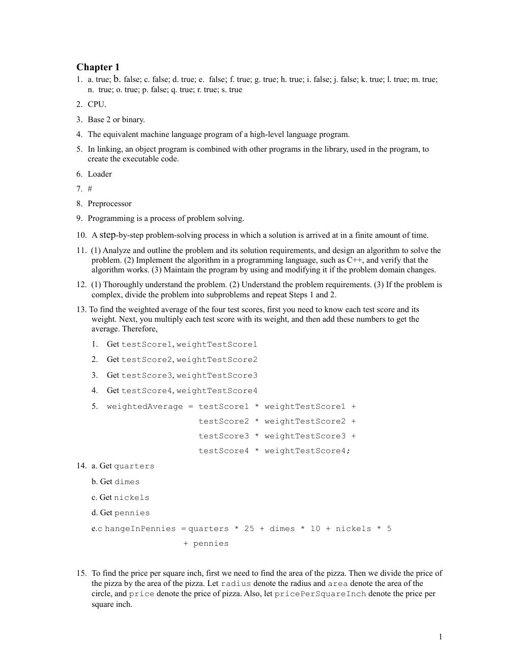 Preview page 3 of Solutions Manual For C++ Programming From Problem Analysis to Program Design 8th Edition By D.S. Malik