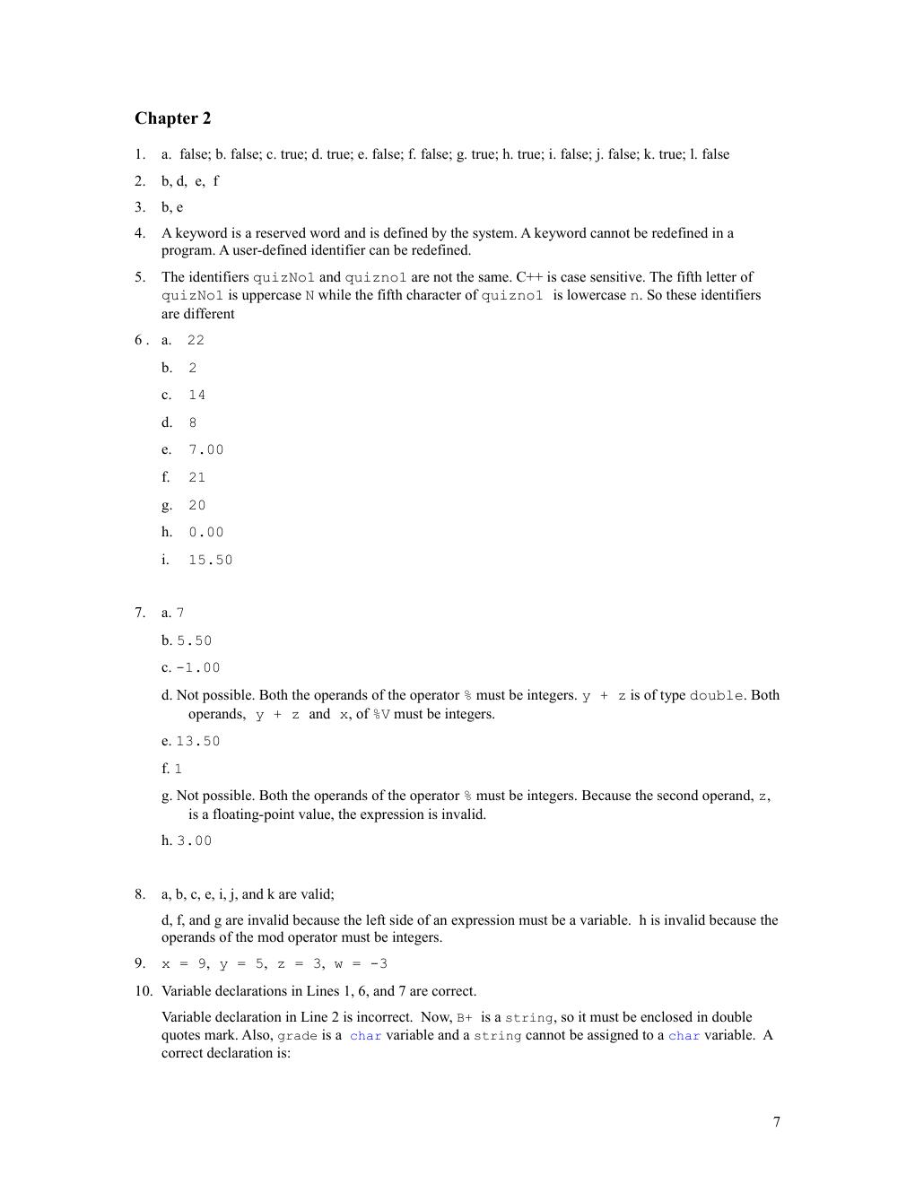 Preview page 9 of Solutions Manual For C++ Programming From Problem Analysis to Program Design 8th Edition By D.S. Malik