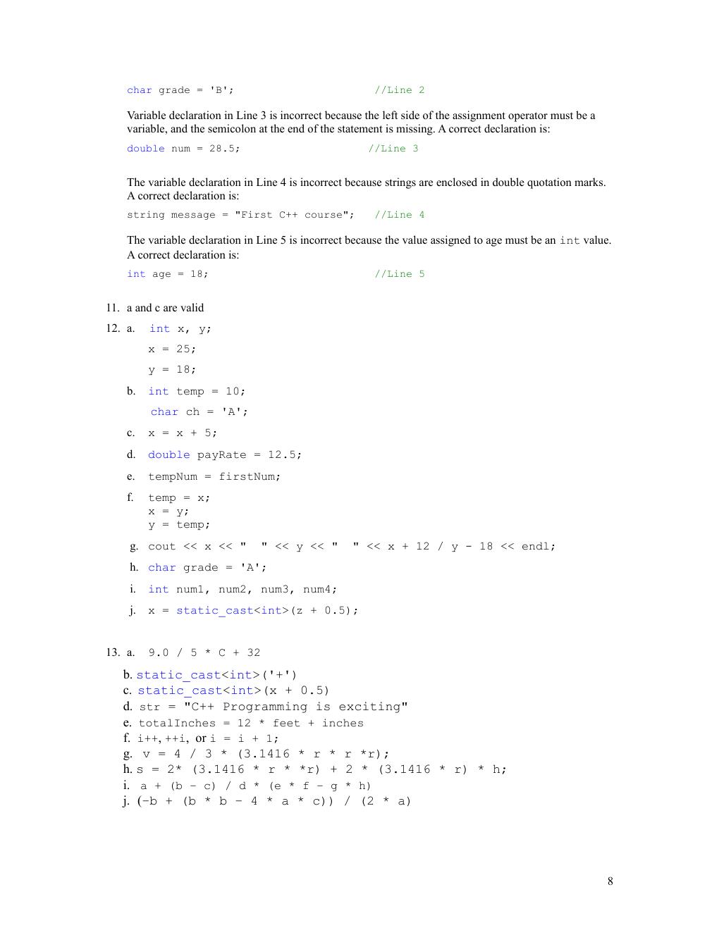 Preview page 10 of Solutions Manual For C++ Programming From Problem Analysis to Program Design 8th Edition By D.S. Malik