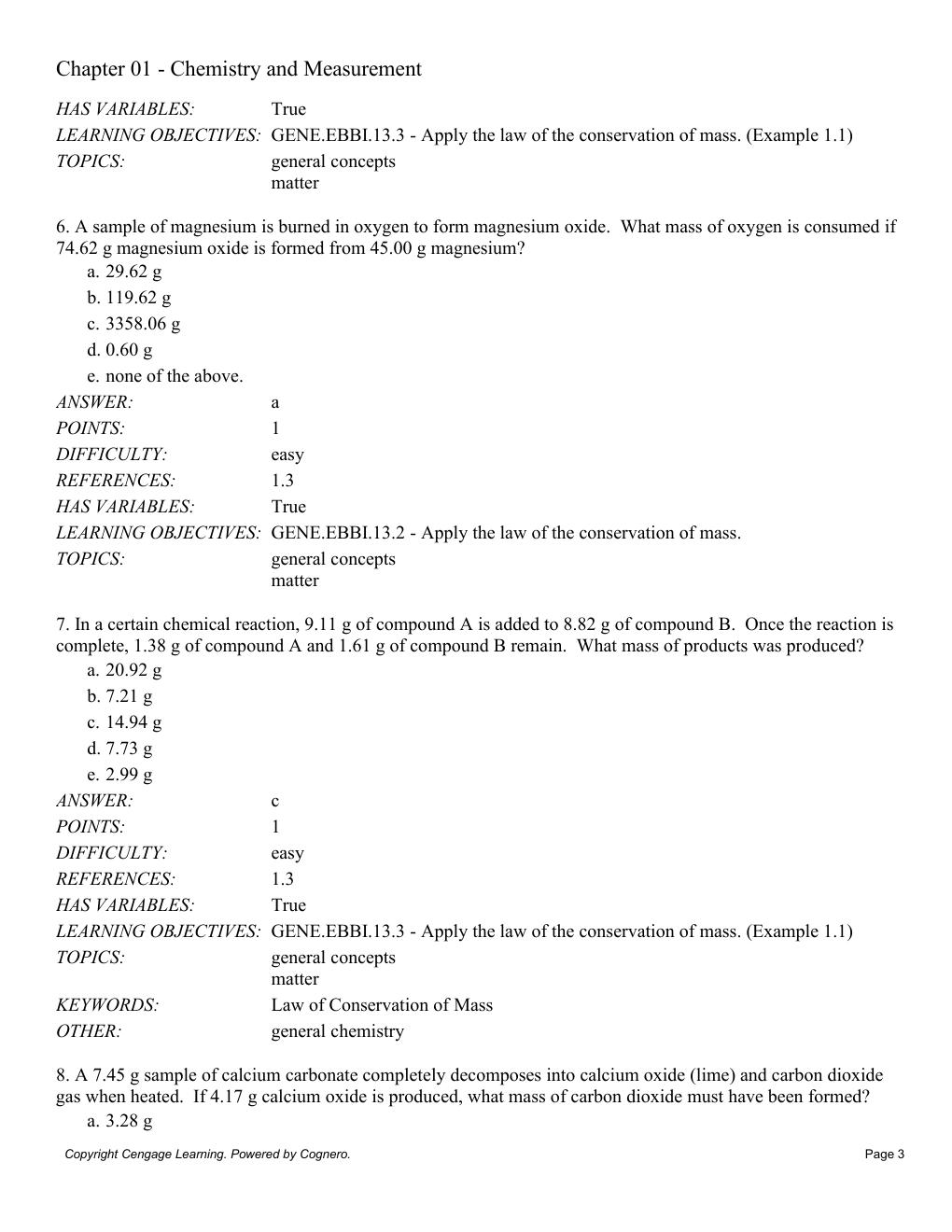 Preview page 5 of Test Bank For General Chemistry 11th Edition BY Darrell Ebbing, Steven D. Gammon